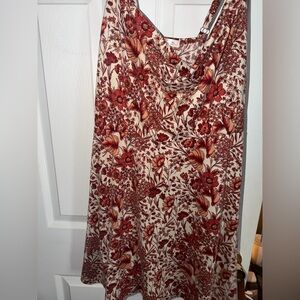 Floral Red and Cream Dress